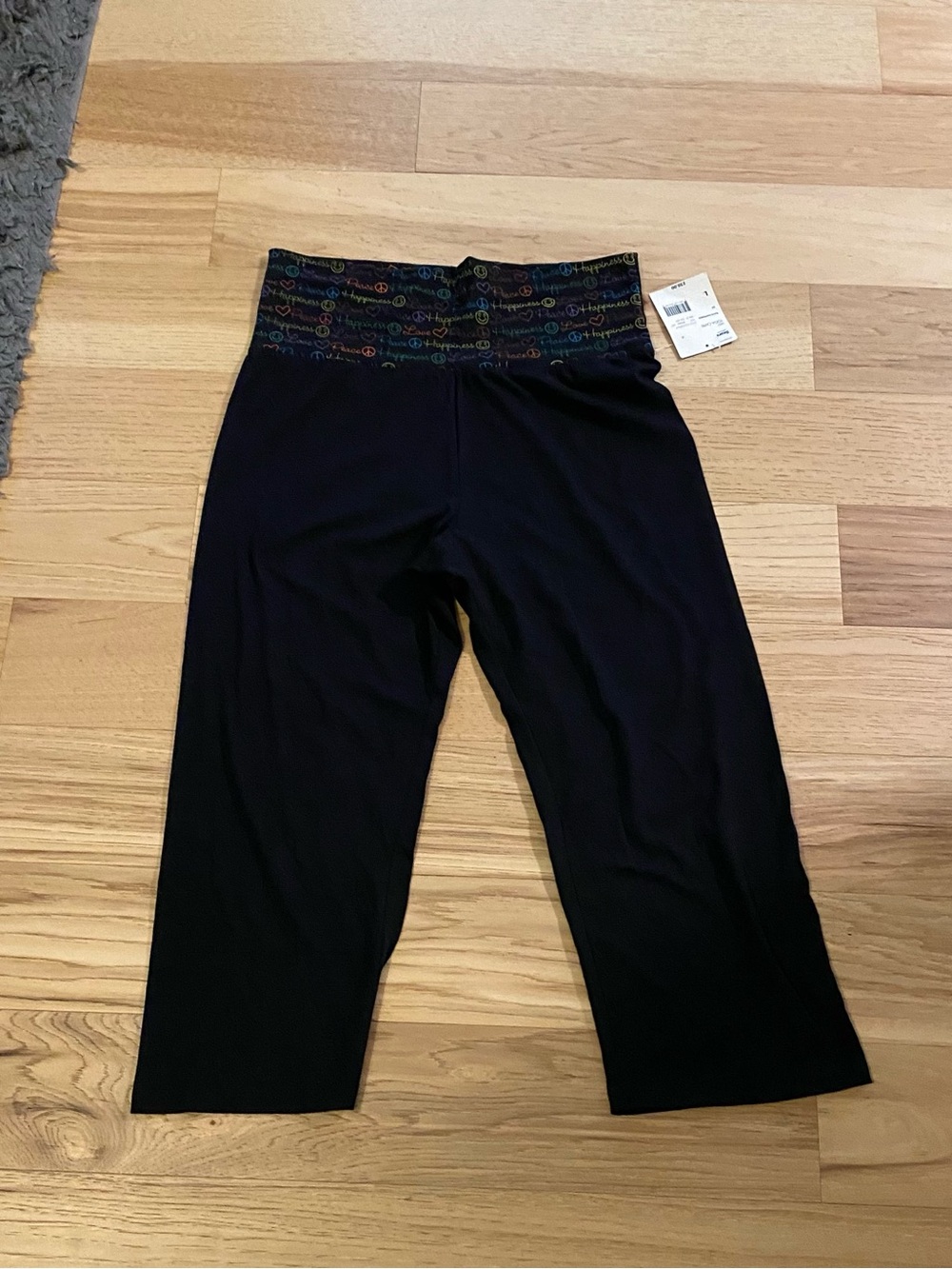 Women’s Joe Boxer Stretch Capri Bottoms with Multicolor Waistband Size L NWT